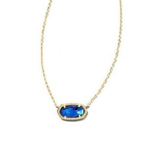 Kendra Scott Blue and Gold Pendant Necklace